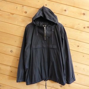 Jet Set XL Black 3 Half Zip Nylon Hoodie Pull Over Rain Jacket Flaws Windbreaker
